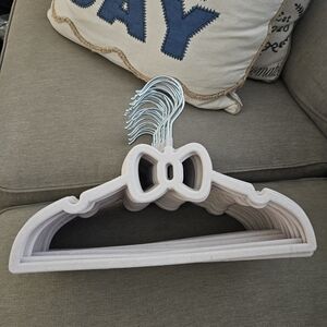 Set of Kids Pink Velvet Hangers with Bow Design 25 Pieces Lot Children Size